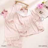  Pyjama dài lụa satin ép nơ đá PM4891 