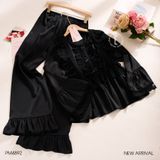  Pyjama dài lụa satin phối ren PM4892 