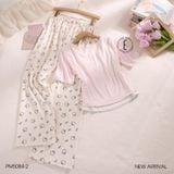  Meow-Low Set PM5084-2 , Bộ thun dài phối màu 