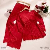  Bộ thun dài chấm bi đệm ngực mỏng PM5125 