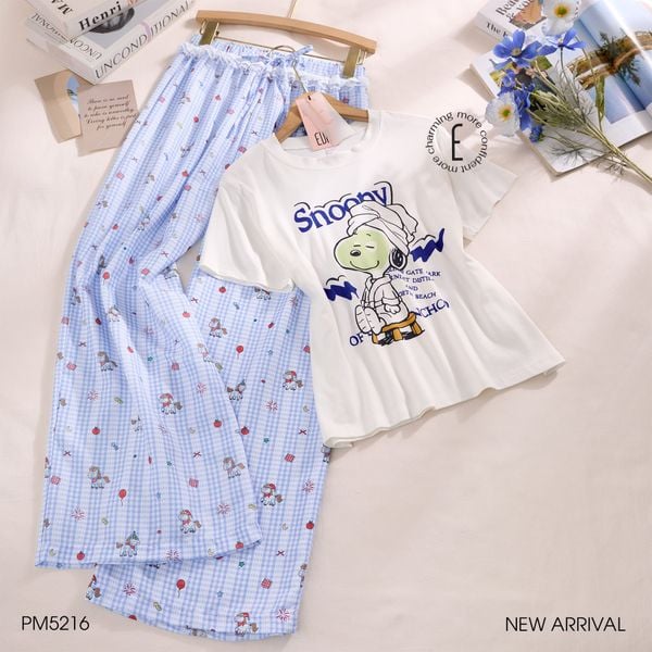 Snooze Set PM5216 - Bộ thun dài áo thun quần thô mềm 