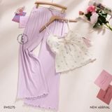  Bộ thun dài 3 món PM5275 màu tím 