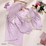  Bộ thun dài 3 món PM5275 màu tím 