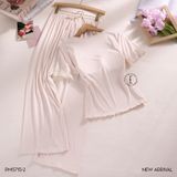  Berry Set PM5715-2 , Bộ thun dài phối ren đệm ngực mỏng 