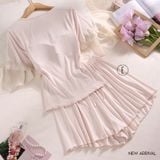  Berry Set PM5715 , Bộ thun ngắn phối ren đệm ngực mỏng 