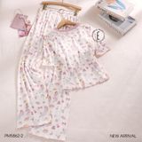  Doll Set PM5862-2 , Bộ thun dài phối ren đệm ngực mỏng 