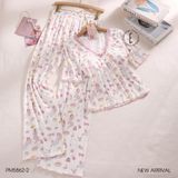  Doll Set PM5862-2 , Bộ thun dài phối ren đệm ngực mỏng 