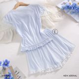  Simply Set PM5925 , Bộ thun ngắn nơ ngực màu xanh 