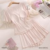  Belle Set PM5998 - Bộ thun dài phối ren đệm ngực mỏng 