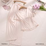 Belle Set PM5998-2 , Bộ thun dài phối ren đệm ngực mỏng 