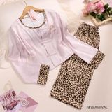  Pyjama lụa beo hồng PM6120 