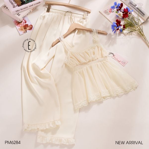  Bộ lụa dài phối lưới 3 chi tiết PM6284 