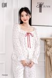  Pyjama lụa dây nơ đỏ PM6584 