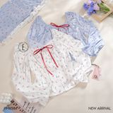  Pyjama lụa dây nơ đỏ PM6584 