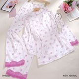  Pyjama dài lụa satin phối ren PM6620 