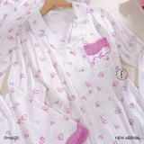  Pyjama dài lụa satin phối ren PM6620 