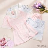  Pyjama ngắn lụa hình tim PM6631-1 