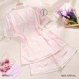  Pyjama ngắn lụa hình tim PM6631-1 
