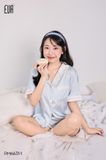  Capri PM6631-1, Bộ pyjama ngắn lụa hình trái tim 