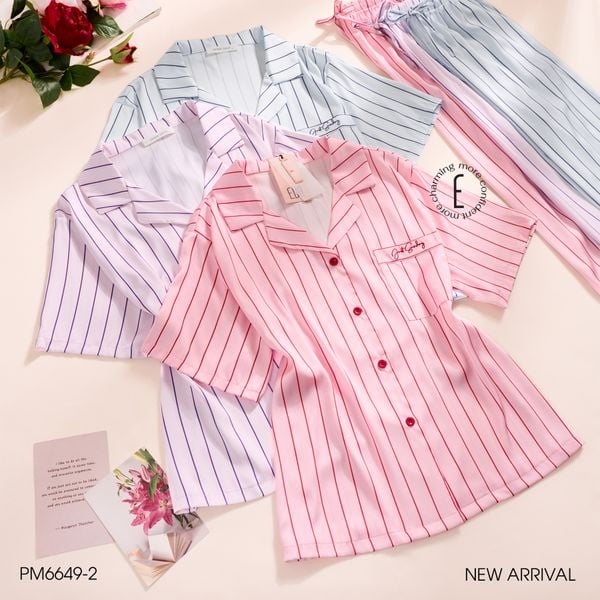  Pyjama lụa quần dài tay ngắn PM6649-2 