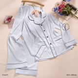  Pyjama dài viền trơn PM6675 