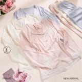  Pyjama dài lụa satin viền ren PM6683 