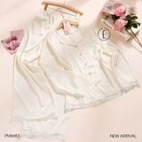  Pyjama dài lụa satin viền ren PM6683 