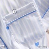  Bisou PM6747-1, Bộ pyjama lụa ngắn hình trái tim 