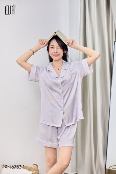  Reverie PM6753-1, Bộ pyjama lụa ngắn-PM96 