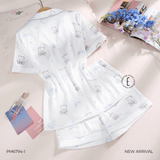  BỘ LỤA NGẮN MẶC NHÀ OURSON PM6794-1 