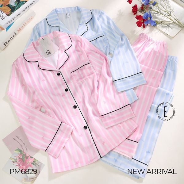  PYJAMA KẺ SỌC HOẠ TIẾT CHỮ PM6829 