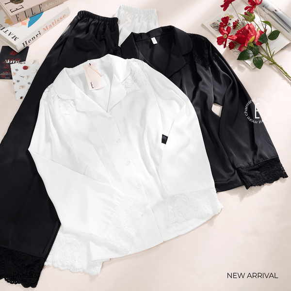  BỘ PYJAMA DÀI PHỐI REN VAI PM6831 