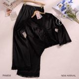  Serene PM6834  - Pyjama dài lụa satin phối ren (PM23) 