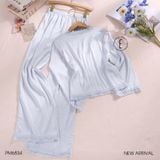  Serene PM6834  - Pyjama dài lụa satin phối ren (PM23) 