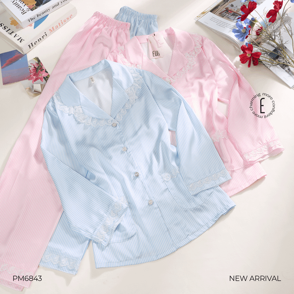  BỘ PYJAMA LỤA KẺ SỌC PM6843 