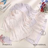  BỘ PYJAMA DÀI HỌA TIẾT KẺ SỌC PM6844-2 