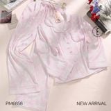  BỘ PIJAMA DÀI HỌA TIẾT HOA CẨM TÚ CẦU PM6858 