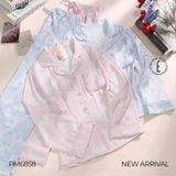  BỘ PIJAMA DÀI HỌA TIẾT HOA CẨM TÚ CẦU PM6858 