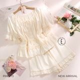  BỘ LỤA NGẮN MẶC NHÀ RUFFLE PM6973 