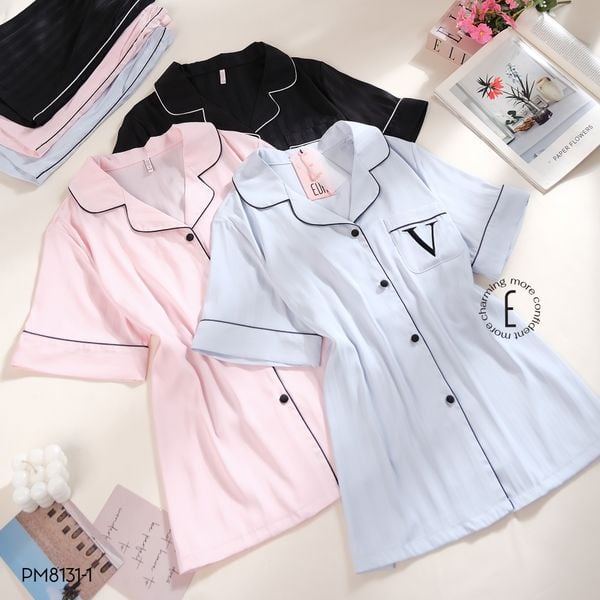  Pyjama lụa ngắn PM8131-1 