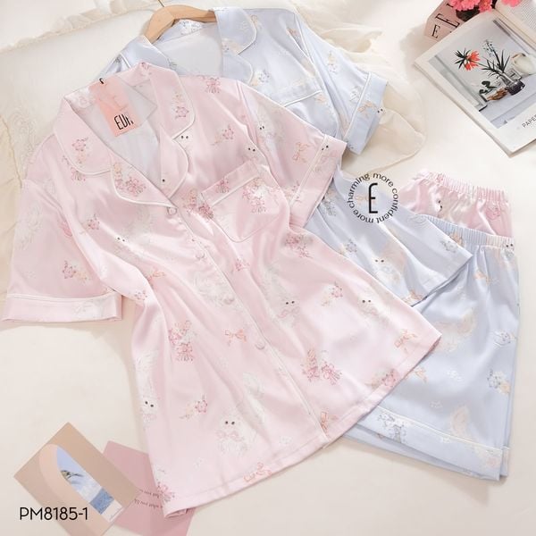  Pyjama lụa ngắn PM8185 