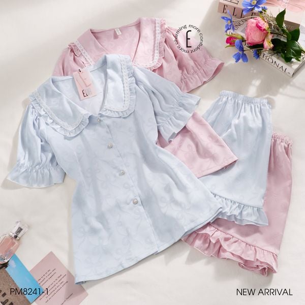  Feminine Pyjama - Bộ lụa ngắn cổ bèo PM8241-1 