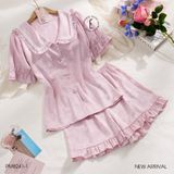  Feminine Pyjama - Bộ lụa ngắn cổ bèo PM8241-1 