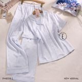  Pyjama lụa trơn dài PM8558-2 
