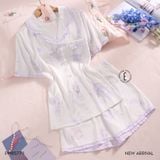  Lavie PM8577-1 , Bộ pyjama lụa satin ngắn 