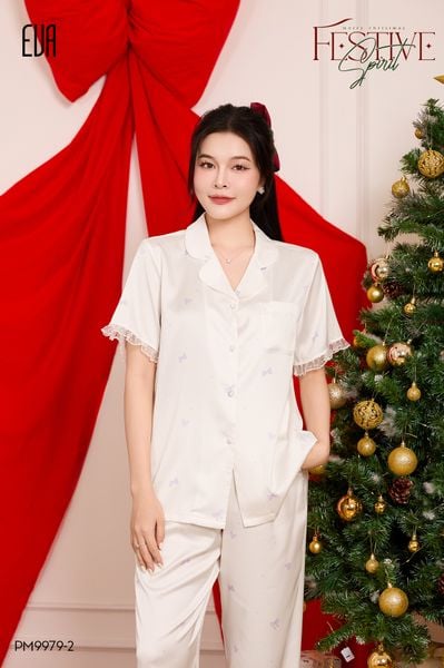  Pyjama dài lụa satin mềm PM9979-2 