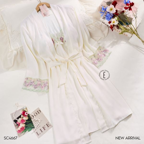  Grace Robe Set - Bộ choàng lụa thêu hoa SC4667 