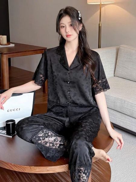  Pyjama dài phối ren PM8673 