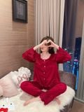 Pyjama lụa viền lưới PM6124 