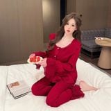  Pyjama lụa viền lưới PM6124 